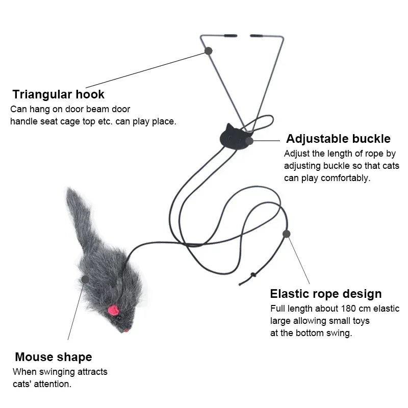 Interactive Hanging Mouse Toy – Endless Fun for Curious Cats!