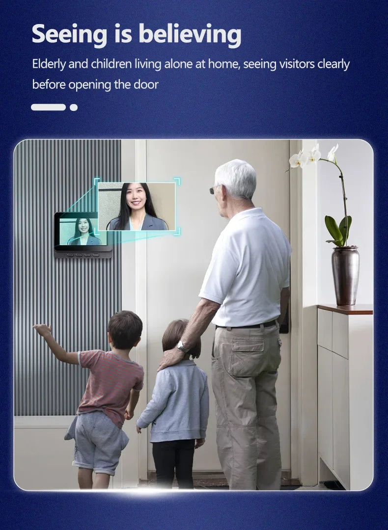 Wireless Intercom Doorbell with 4.3" HD Screen