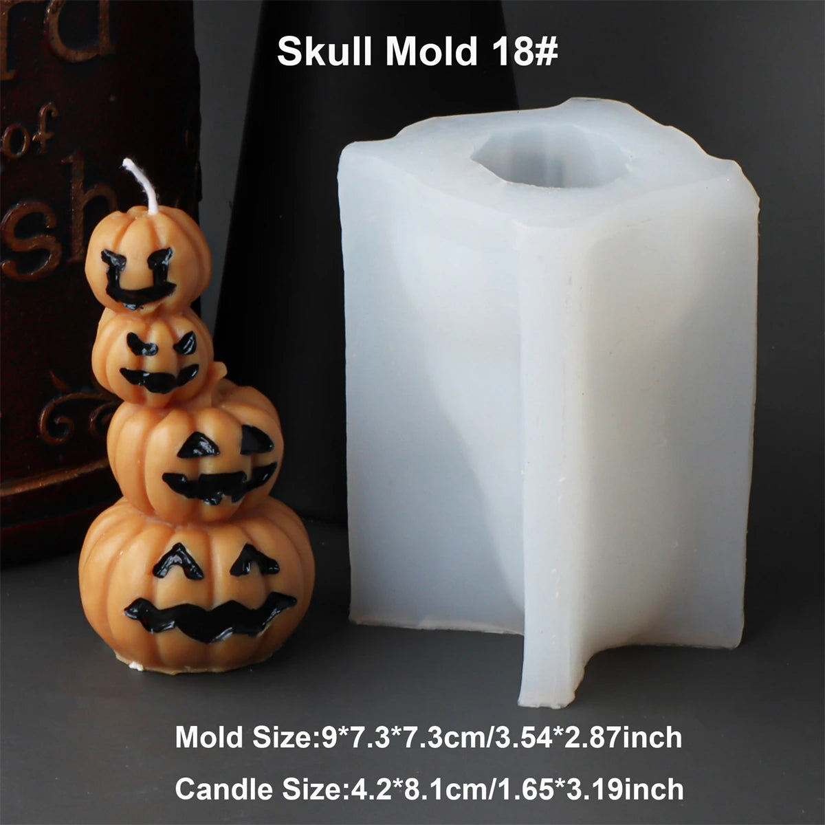 3D Skull & Pumpkin Candle Silicone Mold