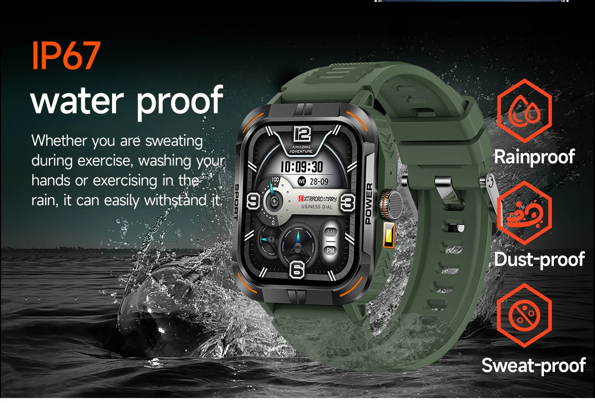 AMOLED Smart Watch with Flashlight & Compass