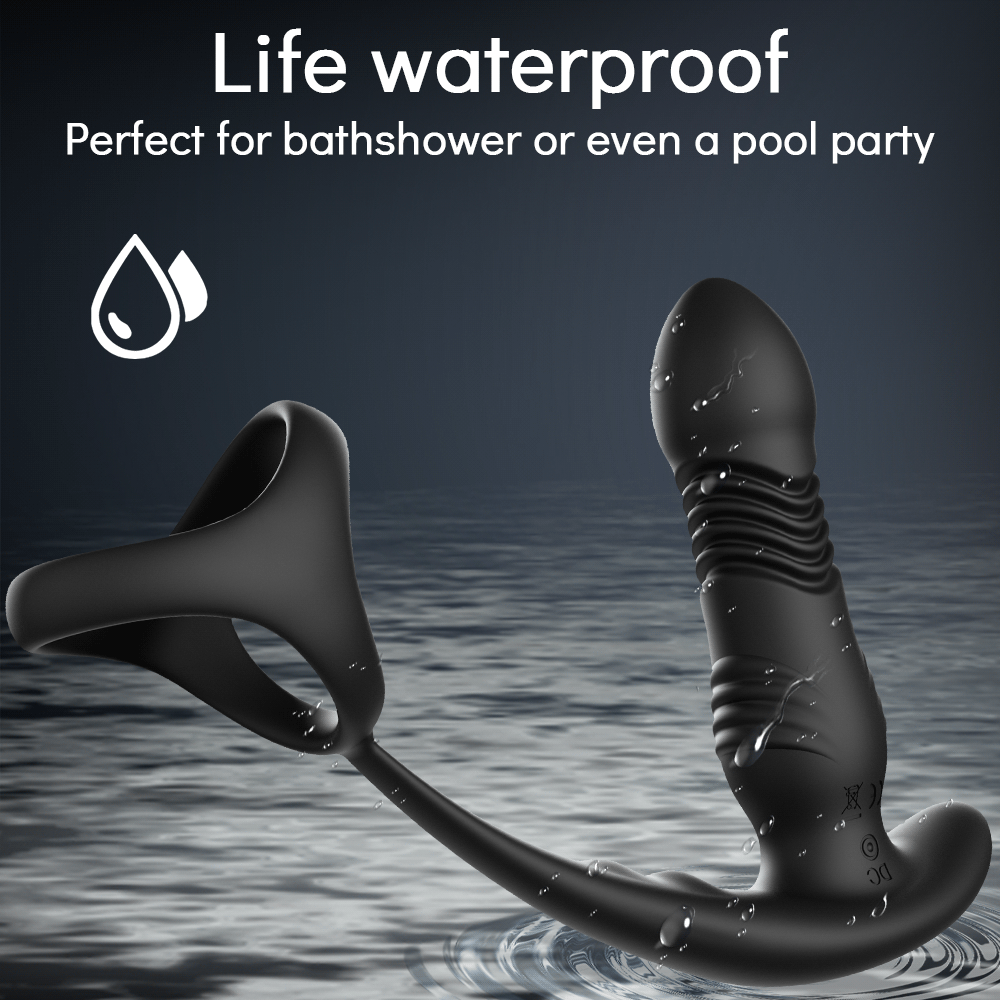 Wireless Thrusting Anal Vibrator with Cock Ring