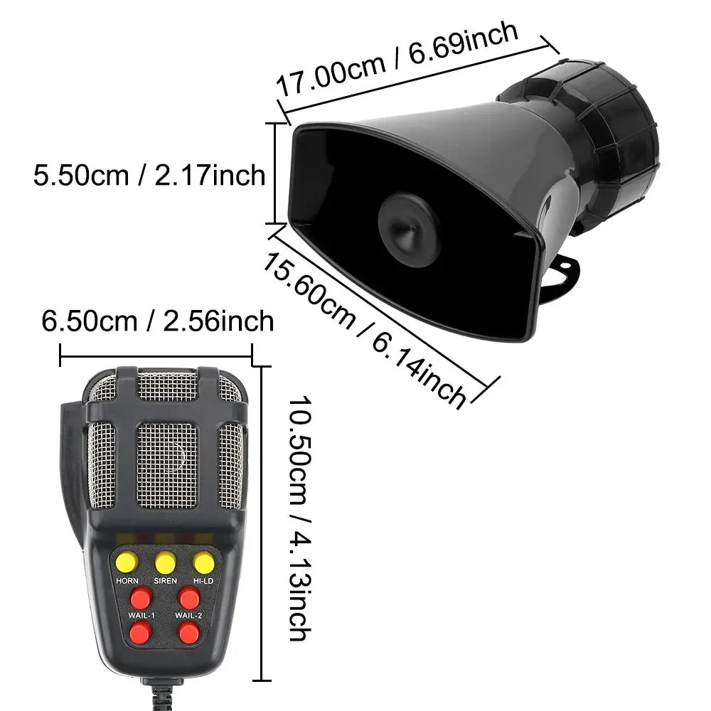 100W Car PA System Police Siren Megaphone