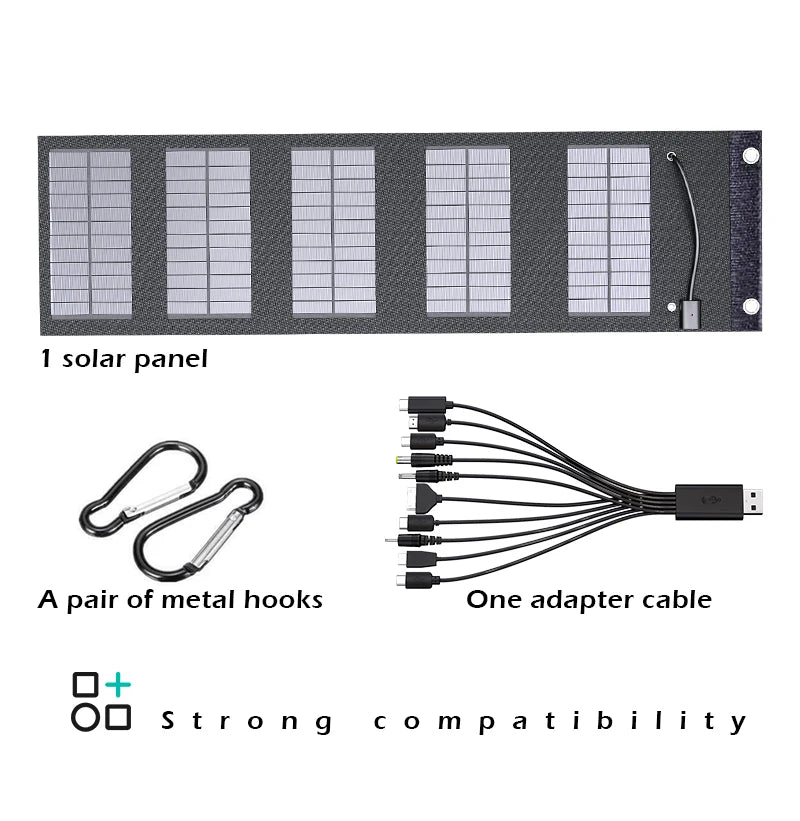 70W Portable 5V Solar Panel with USB Ports – Outdoor Power
