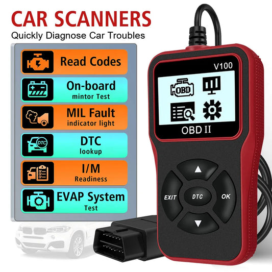V100 OBD2 Scanner – Digital Display Car Diagnostic Tool