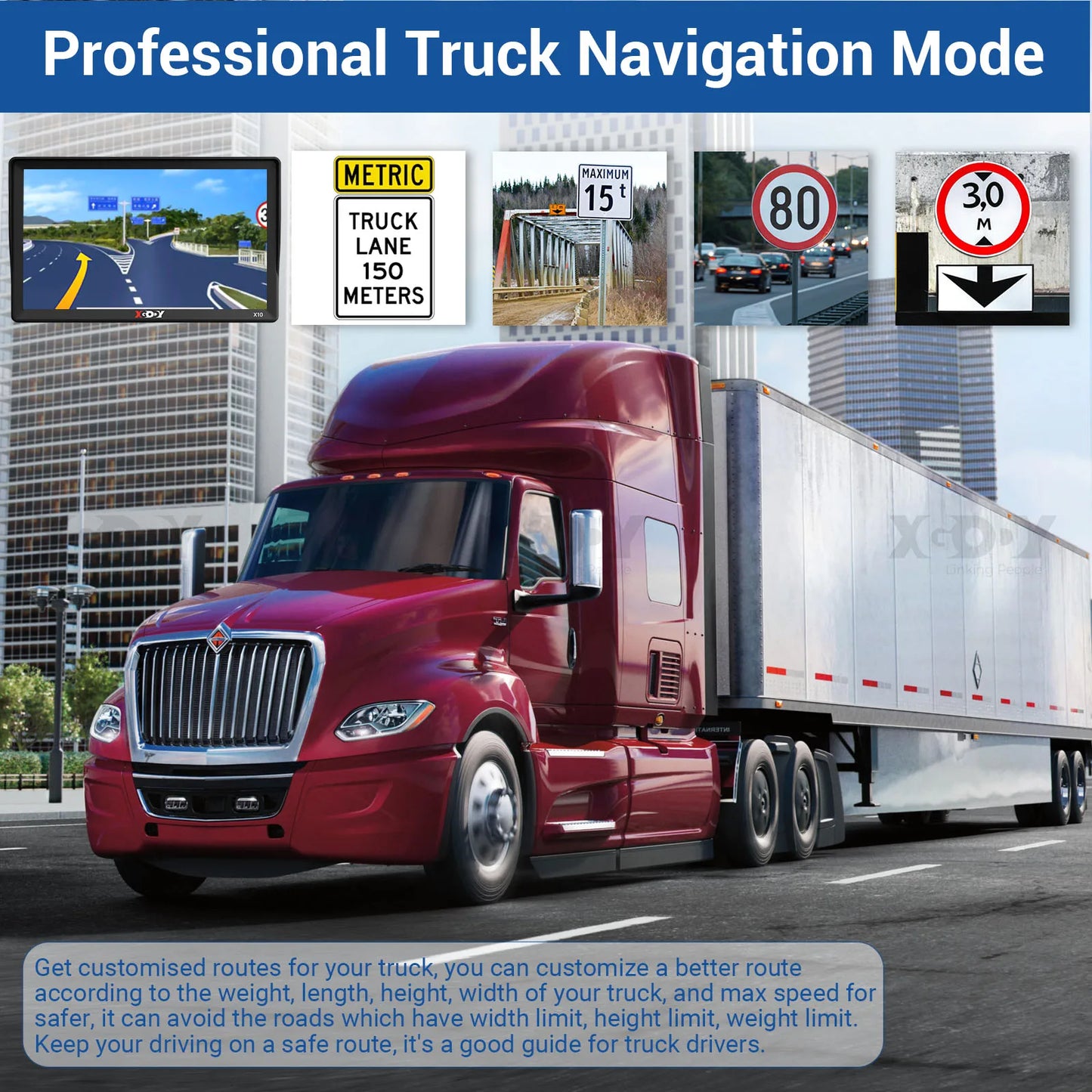 Navigate with precision using the XGODY X10 9" GPS!