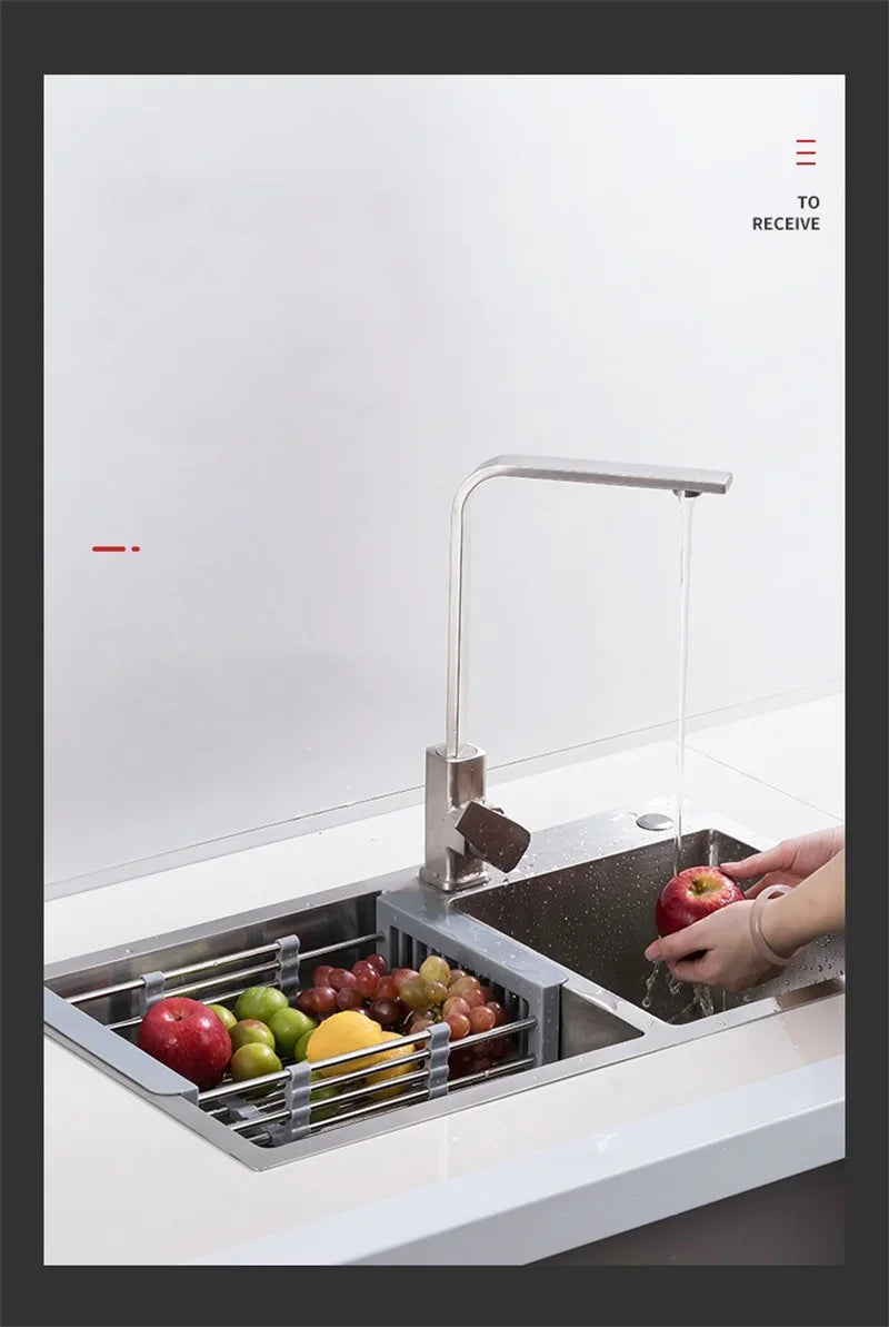Extendable Stainless Steel Sink Rack – Dry, Rinse & Store