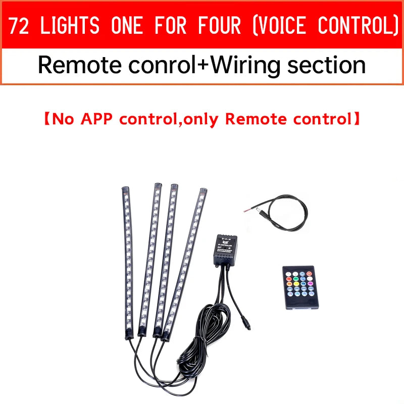 LED Motorcycle Car Ambient Light Strip Kit