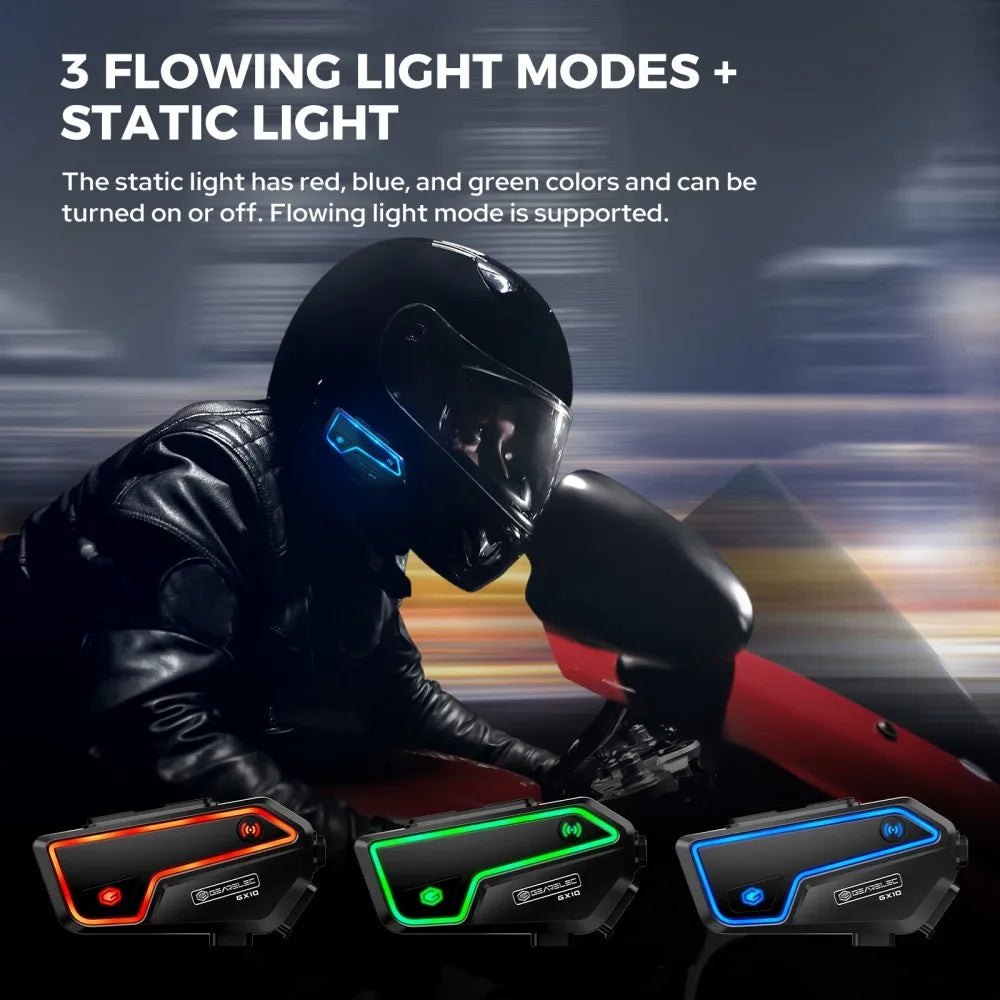 GEARELEC GX10 Bluetooth Motorcycle Intercom 10 Riders
