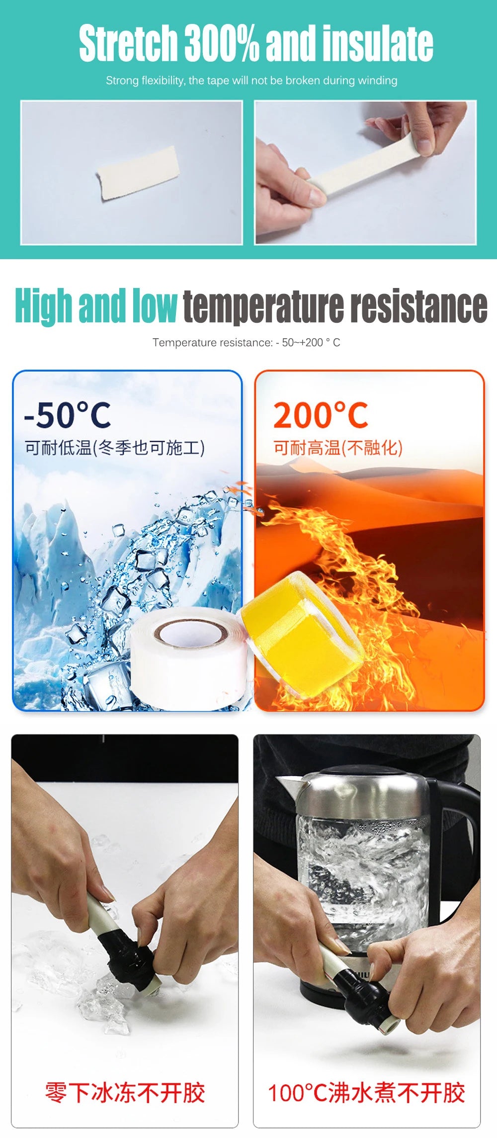 Super Strong Waterproof Stop Leaks  Performance Silicone Adhesive Insulating