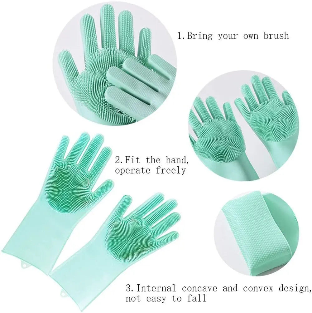 Magic Silicone Dishwashing Cleaning Gloves