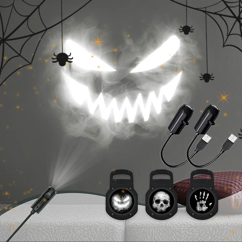 360° Rotating Halloween Skull LED Projector Light