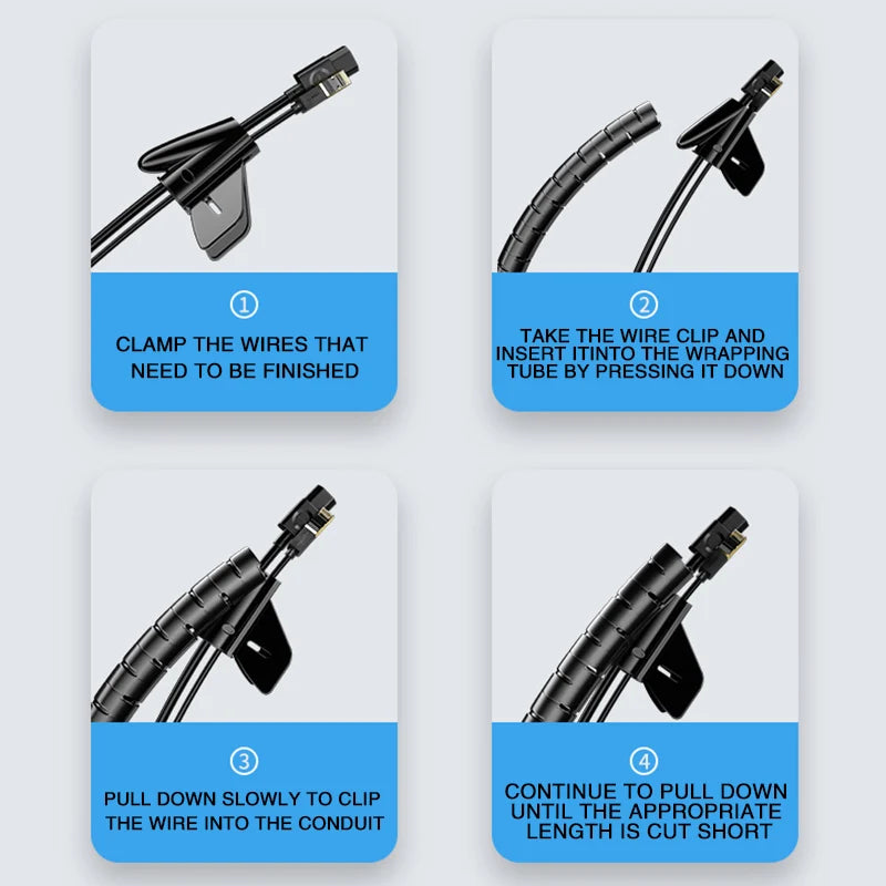 2M Spiral Cable Wire Protector Organizer Tube
