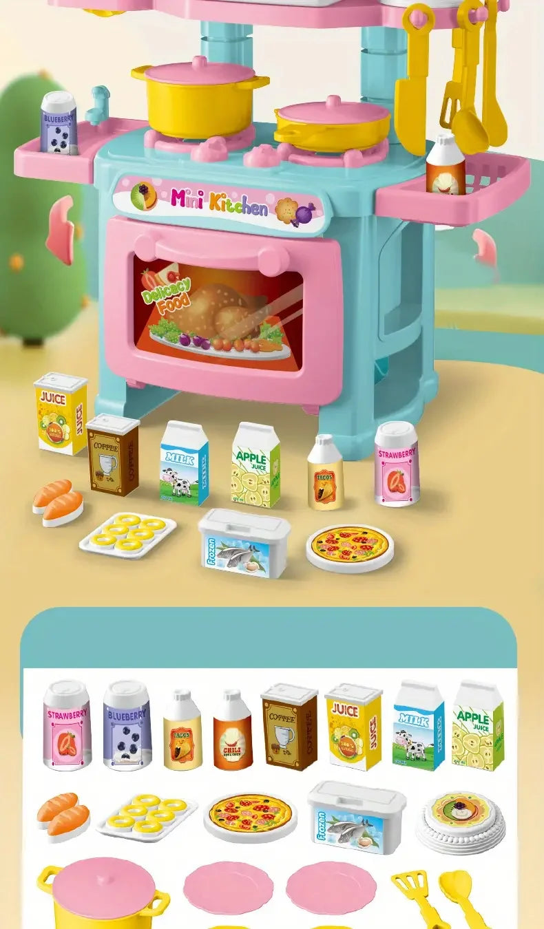 Mini Kitchen Playset for Kids Cooking Fun
