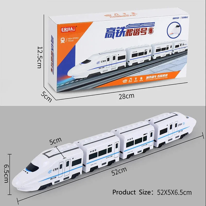DIY High-Speed Railway Train Toy – Electric Sound & Light