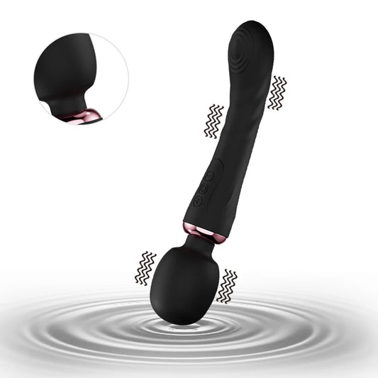 Powerful Dual Motor Silicone Dildo Vibrator Wand