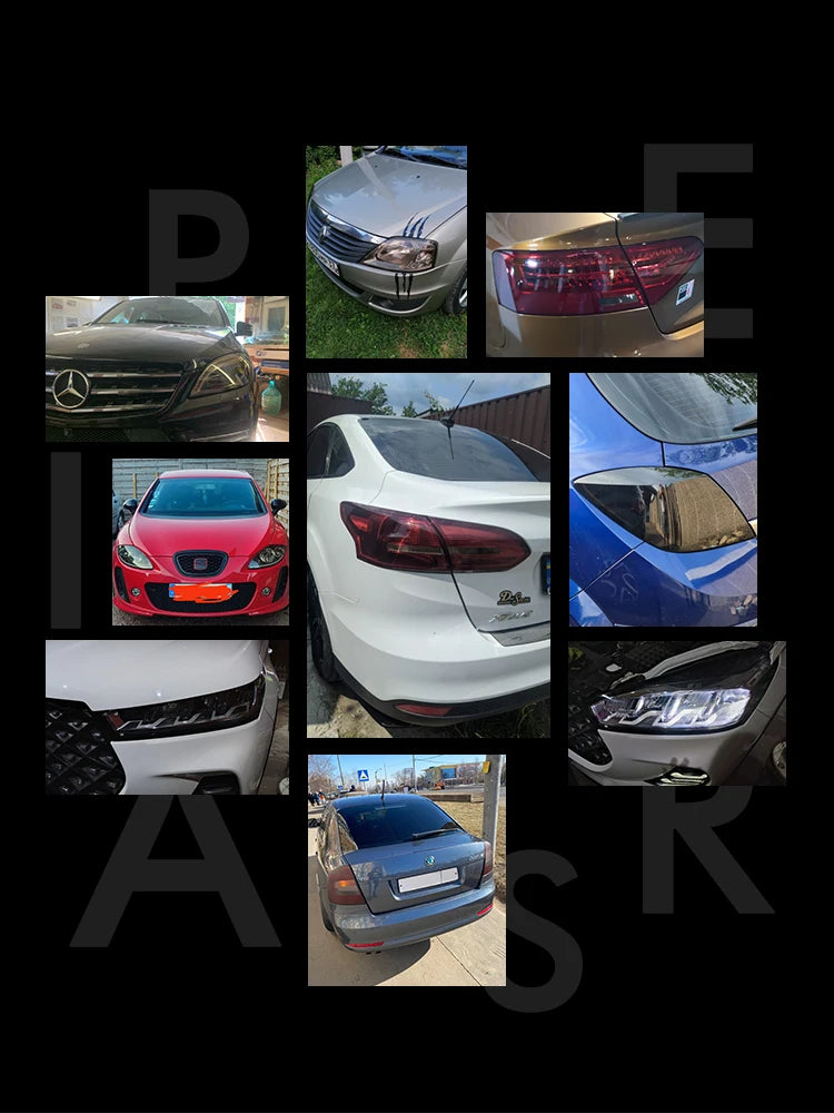 Smoke Black Car Light Tint Film – 30×50cm Vinyl Wrap