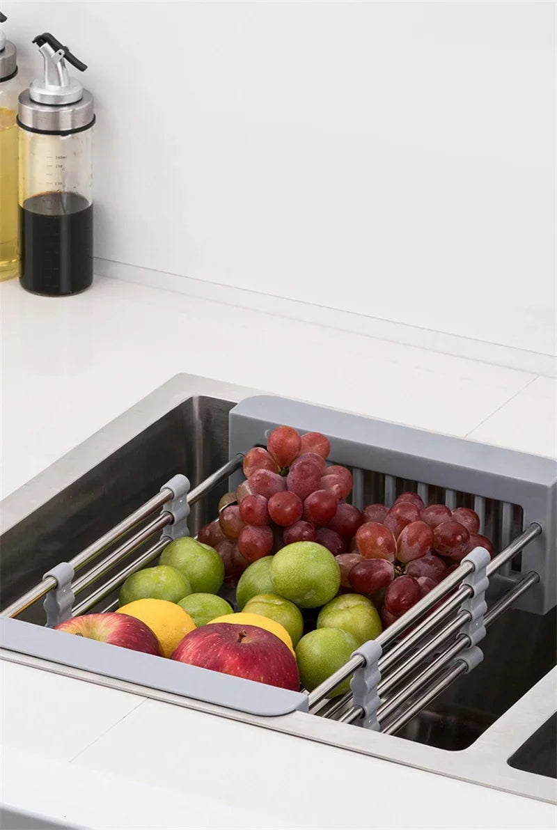 Extendable Stainless Steel Sink Rack – Dry, Rinse & Store