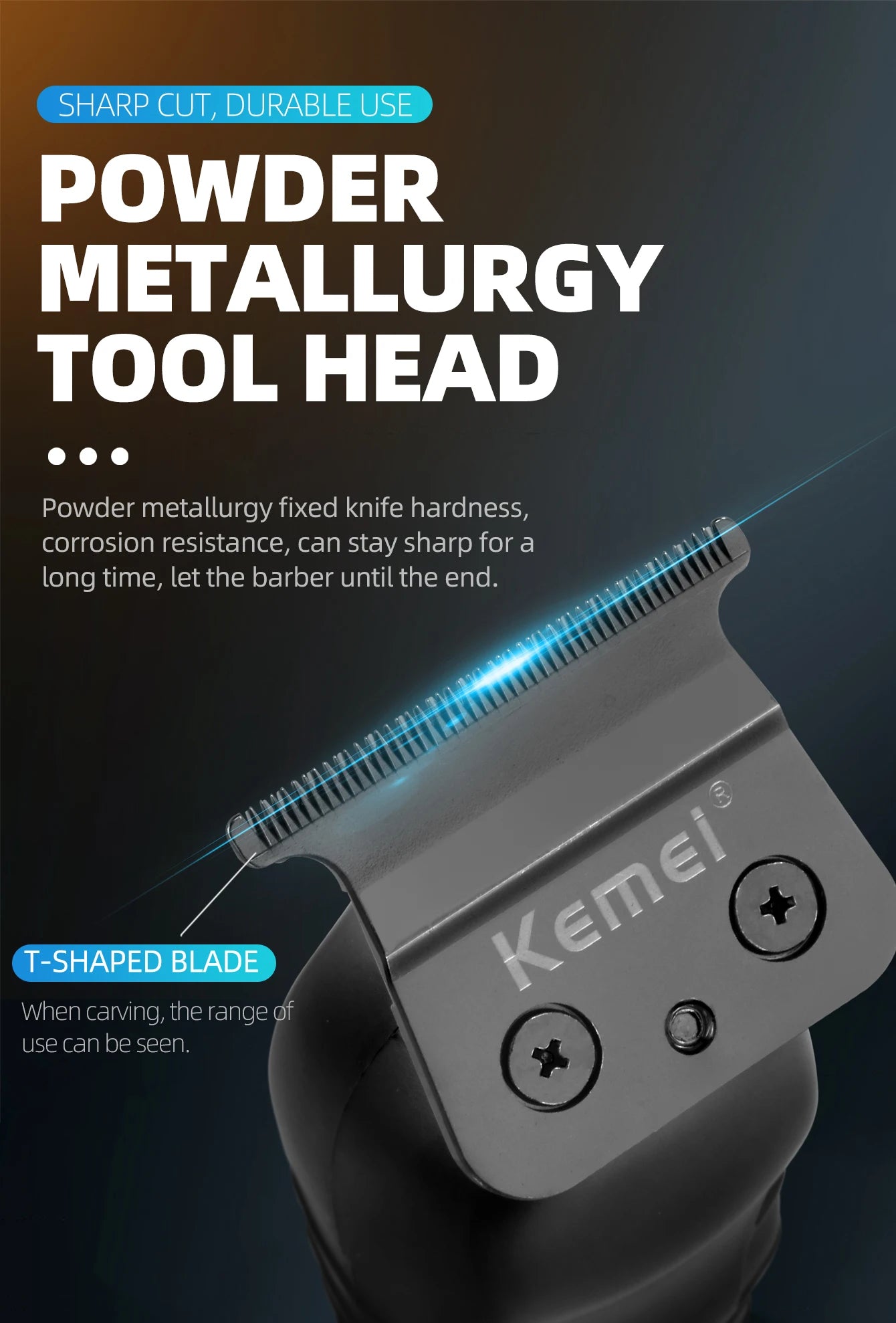 Kemei KM2299 Professional Hair Clipper Zero Gapped Carving Clipper