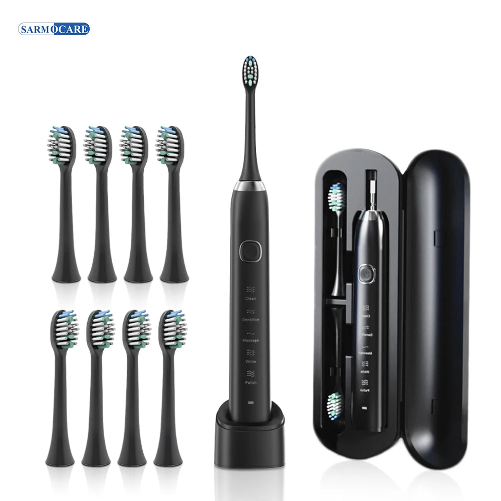 Sarmocare S100 Smart Sonic Toothbrush – 8 Brush Heads