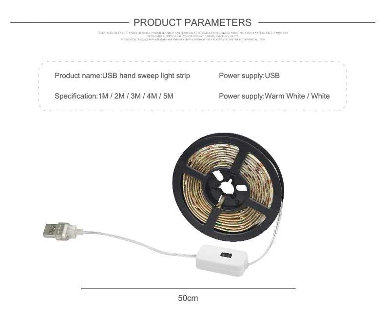 Motion Sensor LED Strip Light – USB Powered