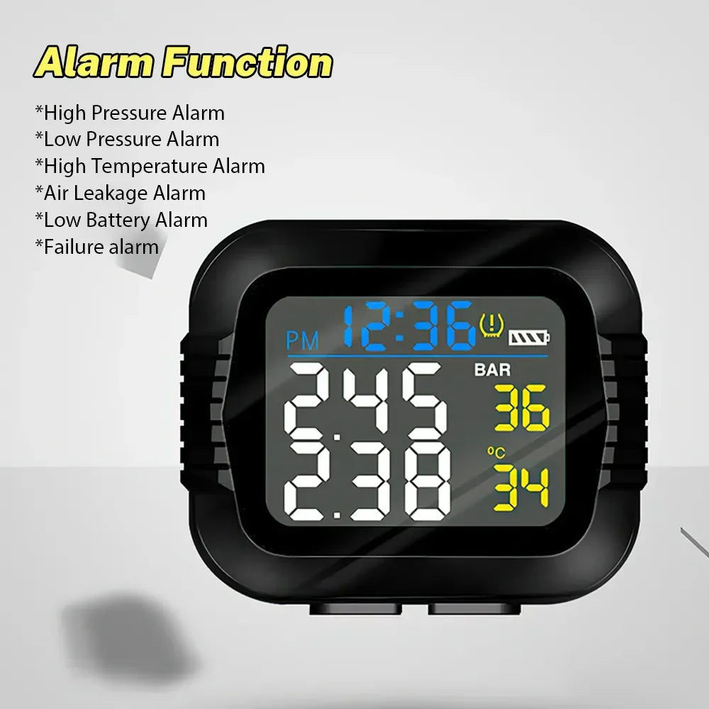 Motorcycle TPMS Tire Pressure Monitoring System Real-Time