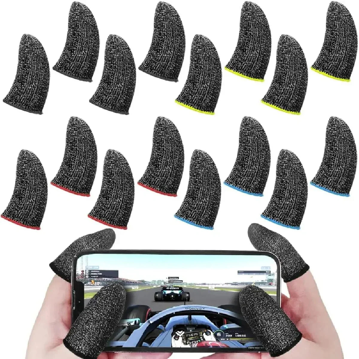 24pcs Touchscreen Gaming Finger Sleeves Set