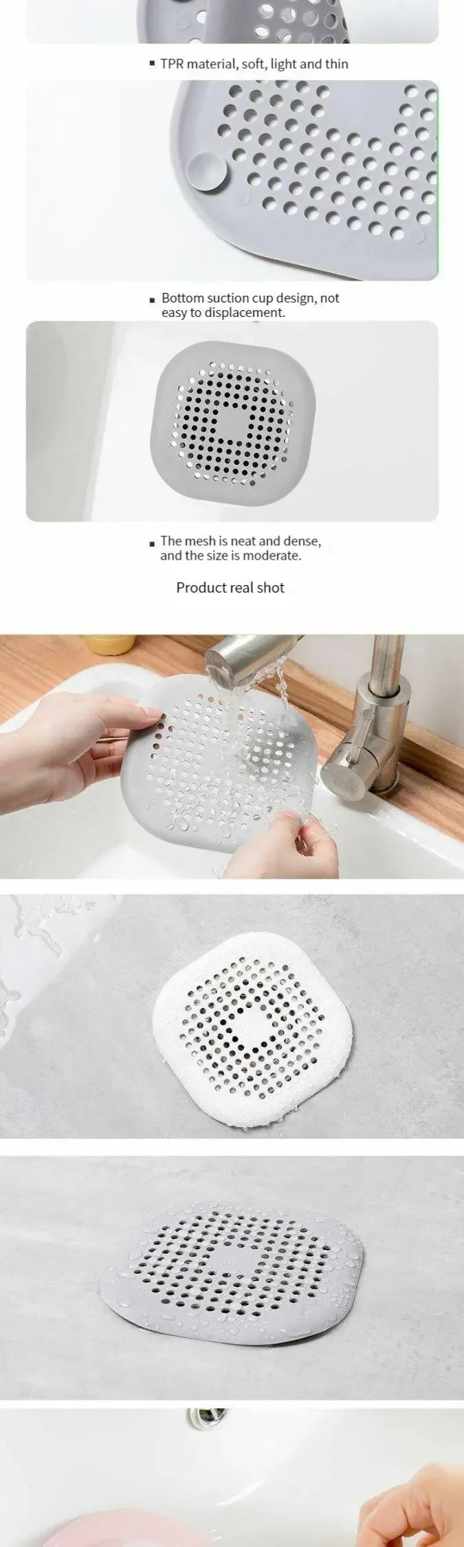 Durable Silicone Shower Drain Cover – Anti-Clog Design