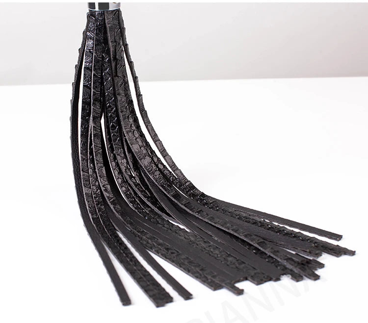 Vintage BDSM Leather Whip with Rivets