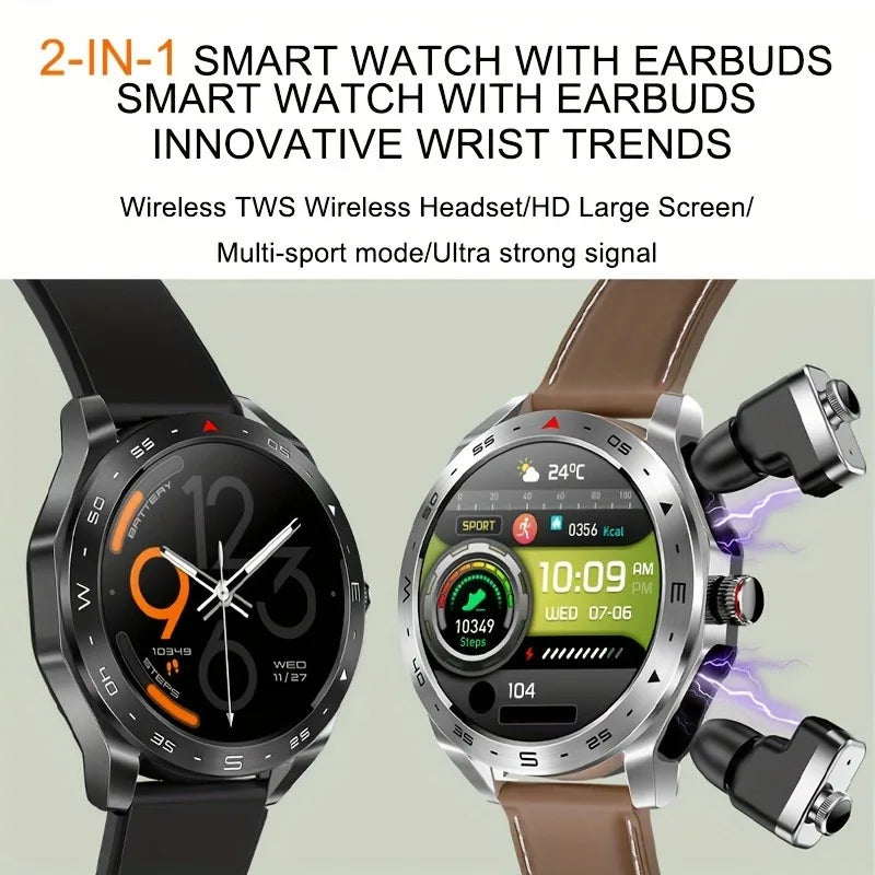 Smartwatch with Built-in TWS Earbuds