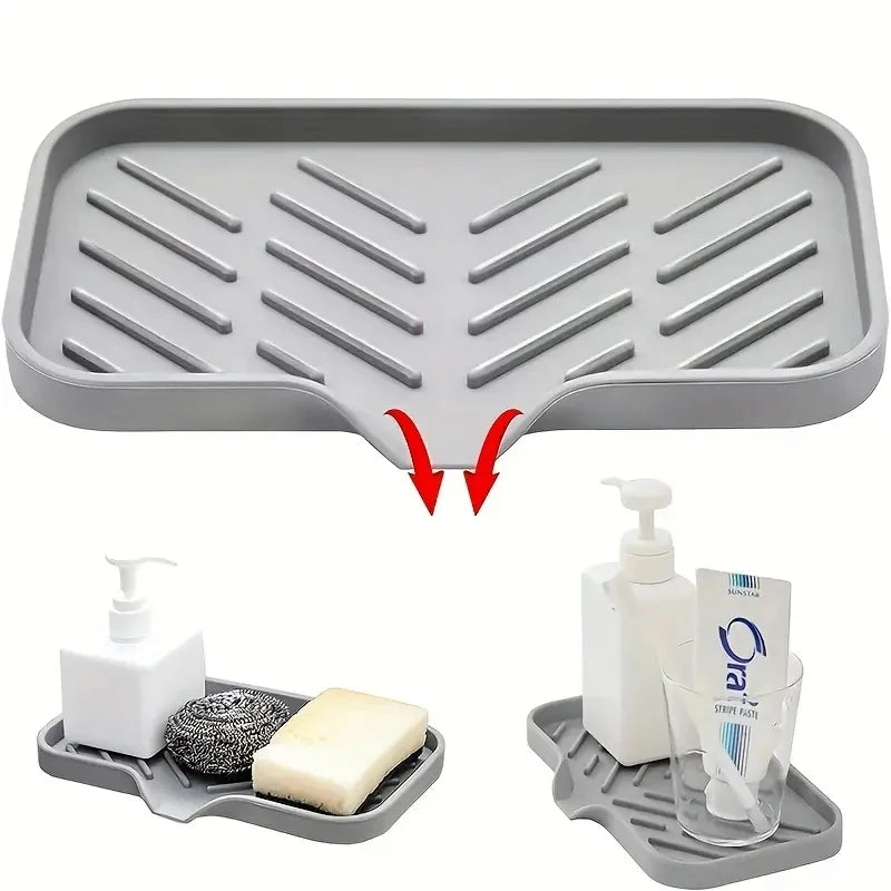 Silicone Sink Storage Tray with Drainage Rack