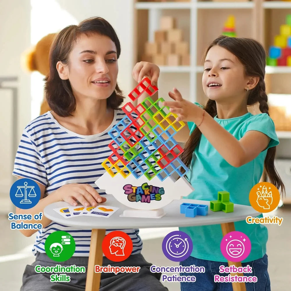 Balance Stacking Tetra Tower Block Game for Kids