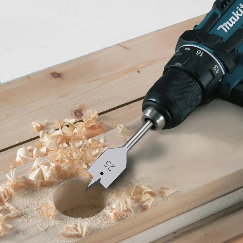 Drill perfect holes with this flat bit woodworking set!