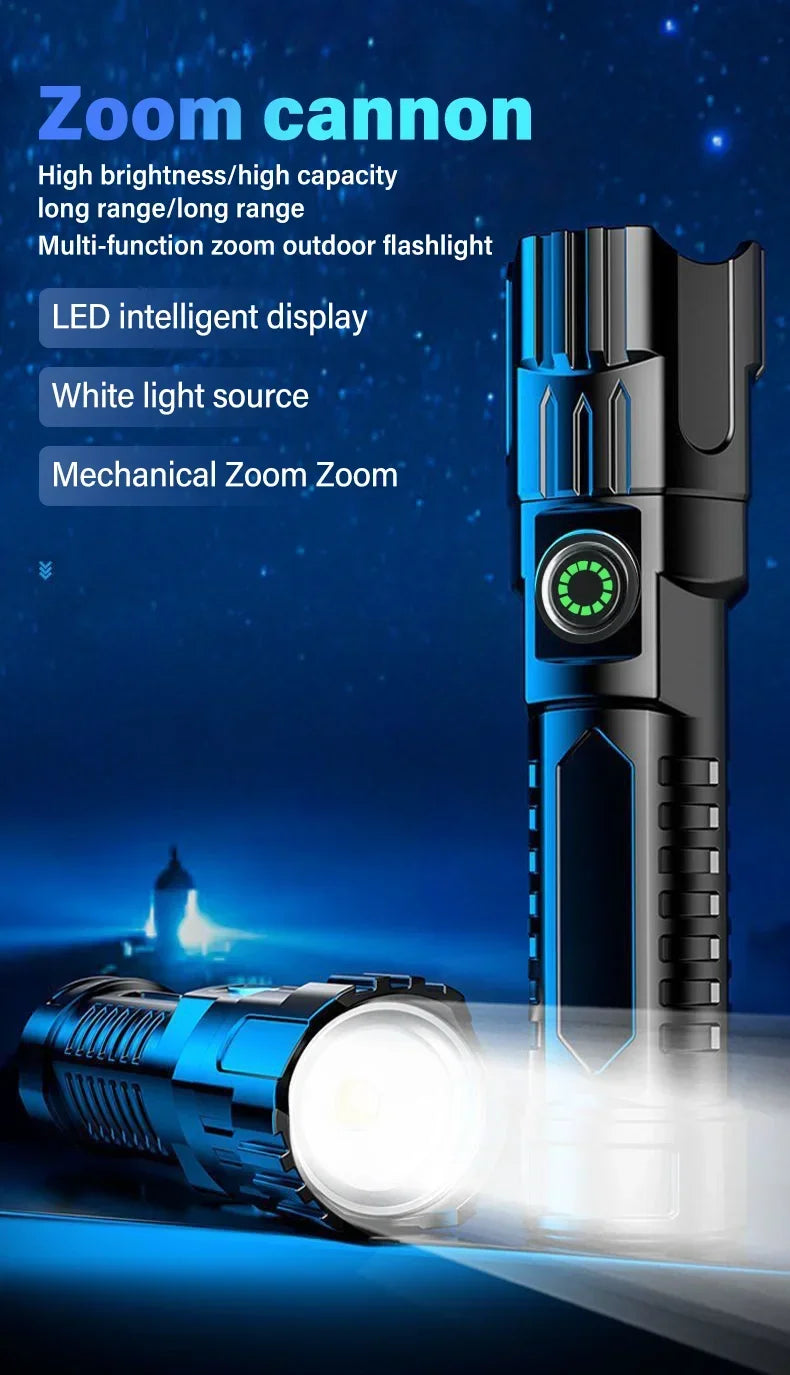 2000LM Tactical LED Flashlight USB Rechargeable