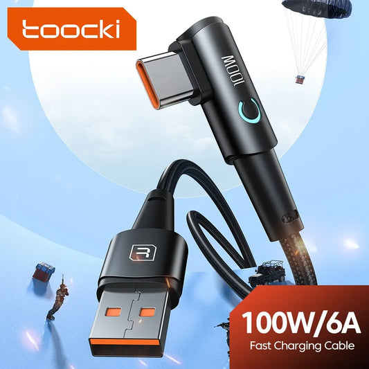 USB C Cable 90 Degree 100W 6A Fast Charging Cord