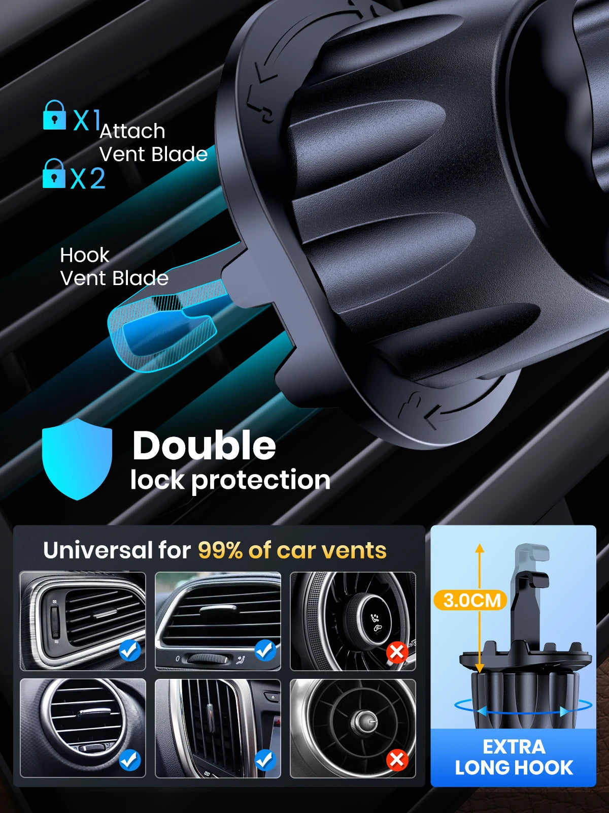 Magnetic Car Phone Mount in Car Phone Holder Air Vent Magnetic