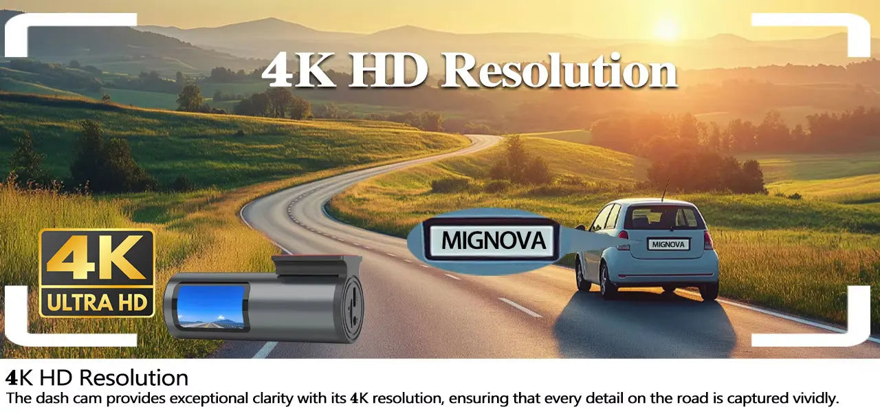 4K WiFi GPS Dash Cam – Mini Car DVR with Parking Mode
