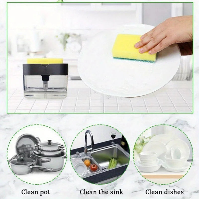 2-in-1 Kitchen Soap Dispenser with Sponge Holder