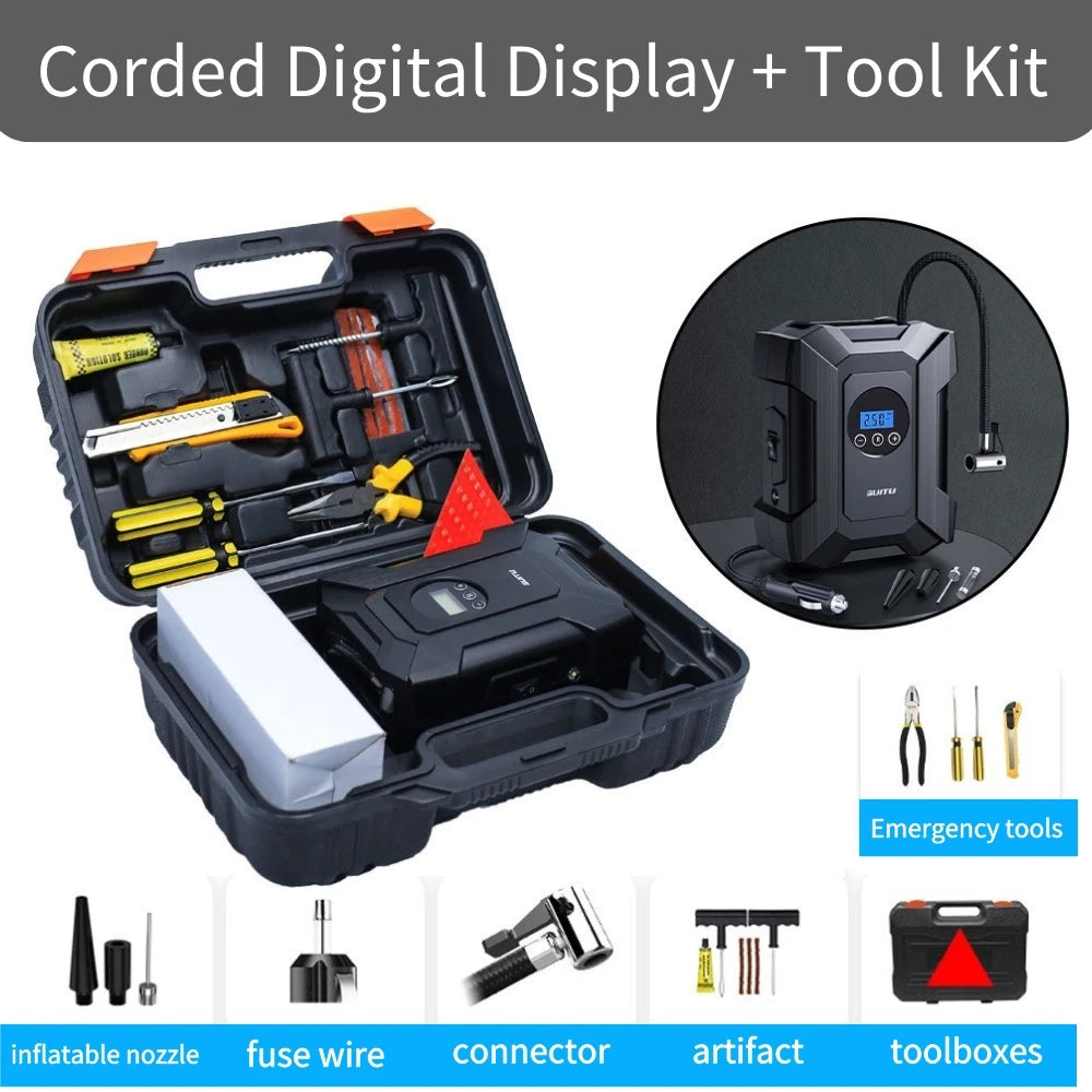 Suitu 12V Portable Car Air Compressor – Digital Tyre Inflator
