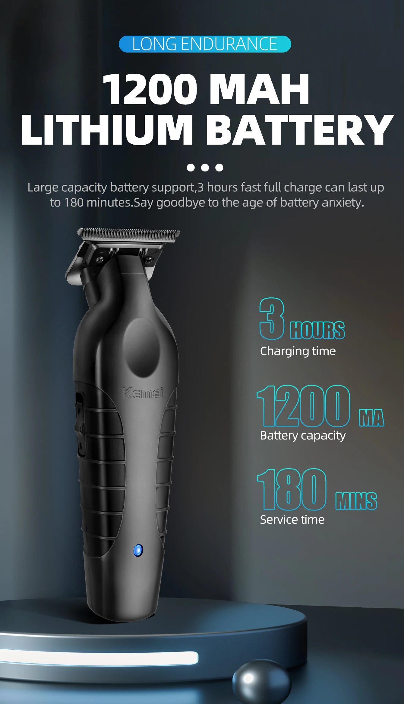 Kemei KM2299 Professional Hair Clipper Zero Gapped Carving Clipper