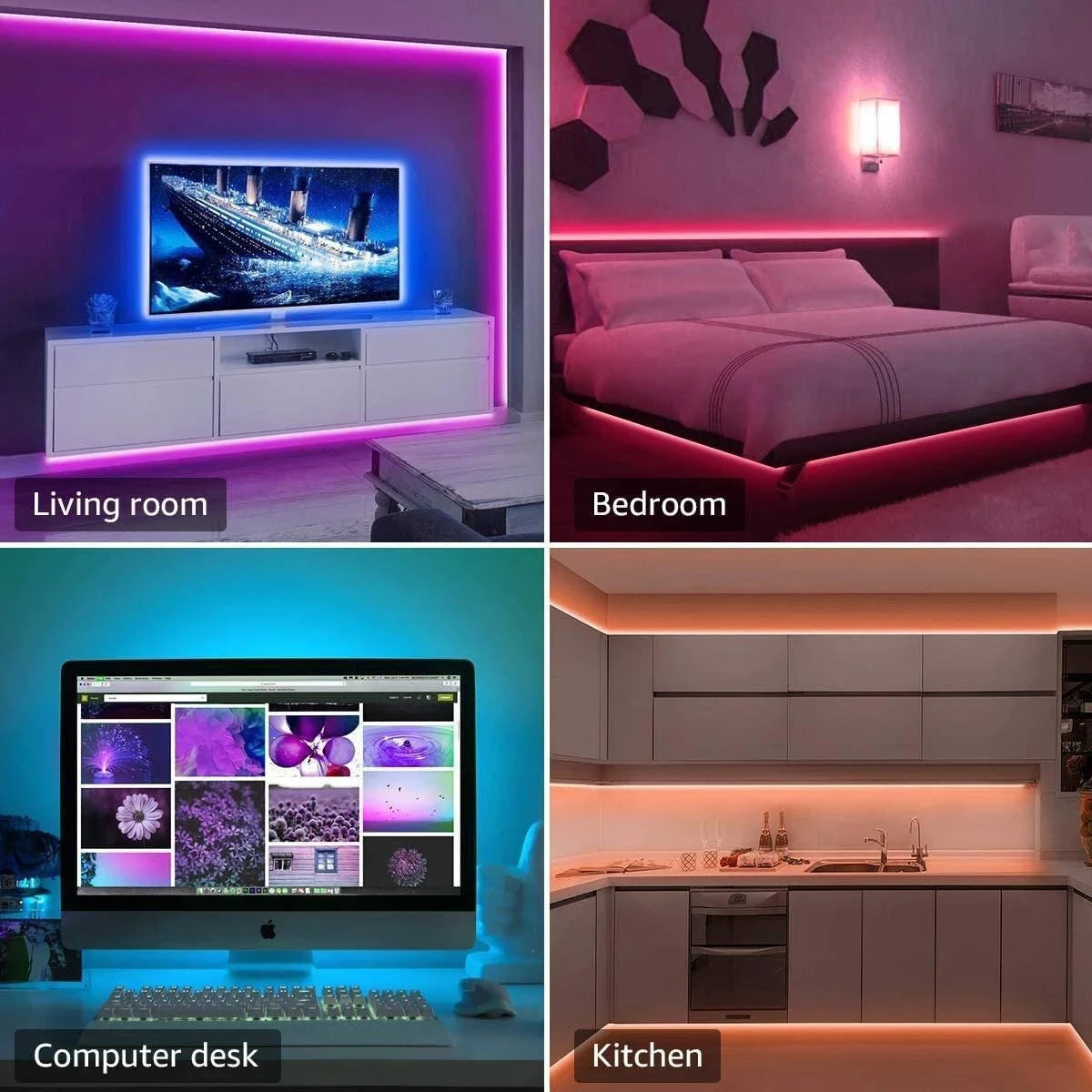RGB LED Strip Lights Smart SMD 5050 Bluetooth Flexible Tape
