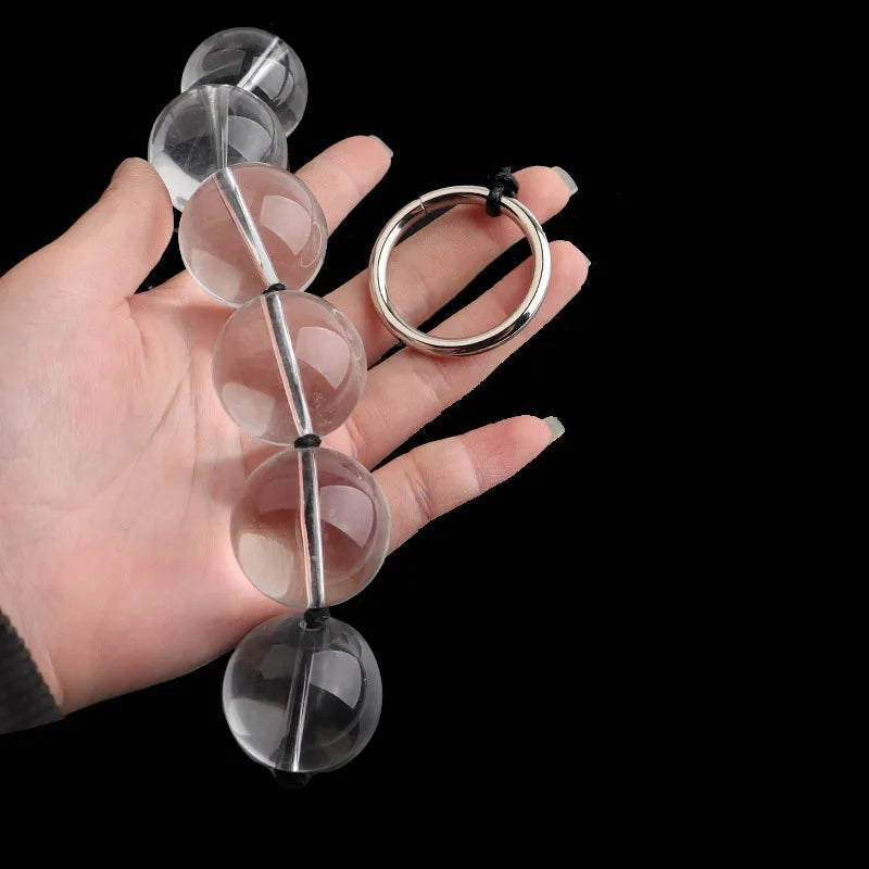 5 Sizes Glass Anal Beads Butt Plug Set