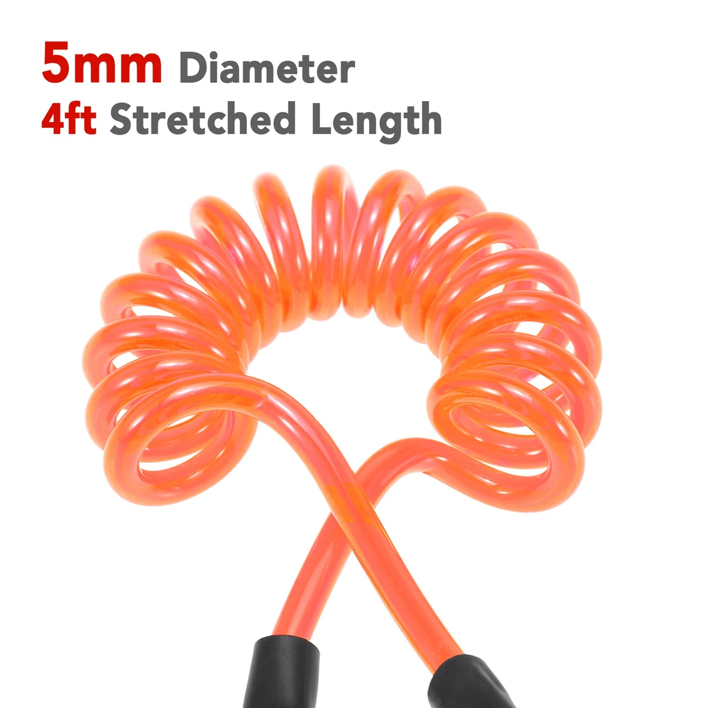 1.2m Coiled SUP Surfboard Leash – 4ft Safety Leg Rope