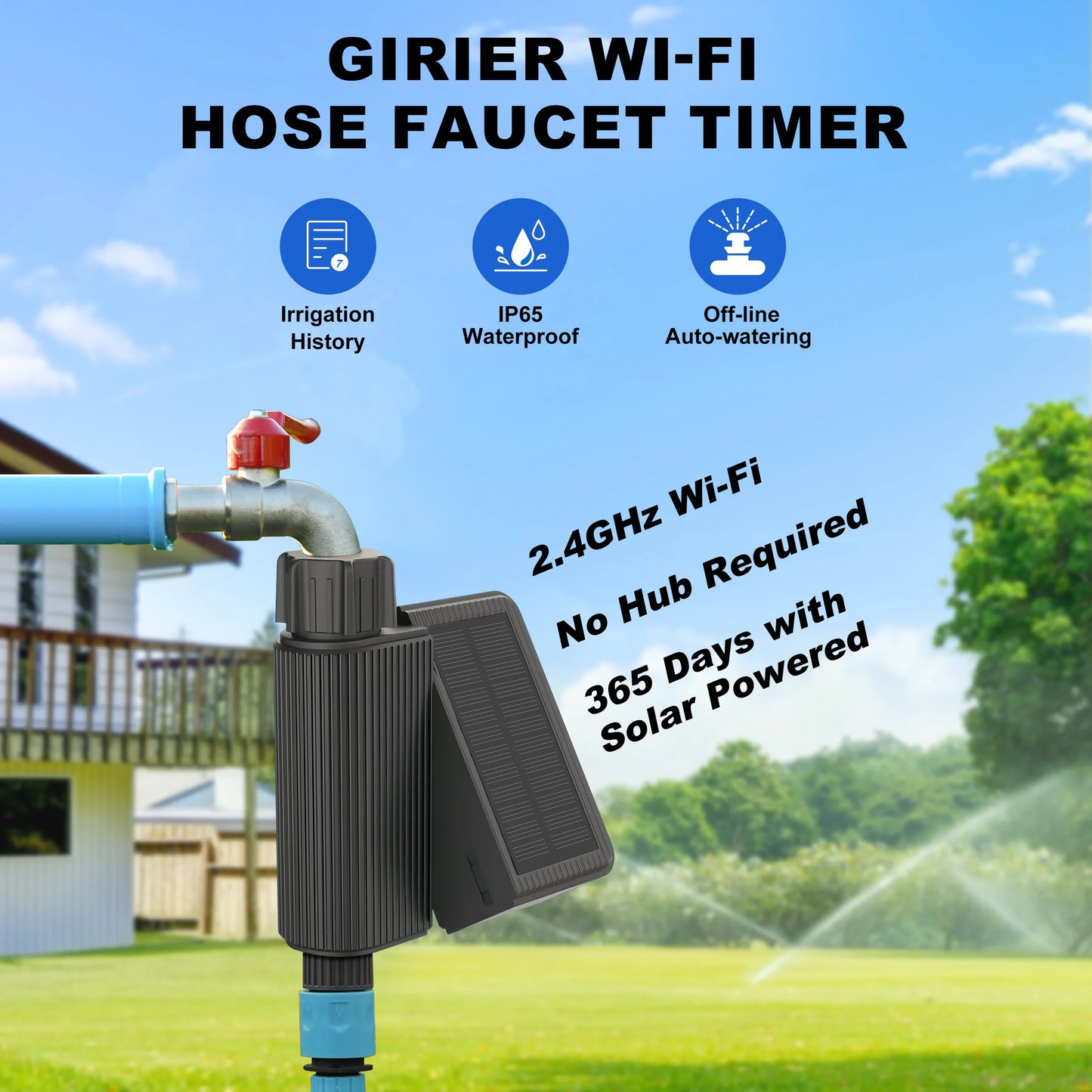 Solar Smart WiFi Sprinkler Timer No Hub