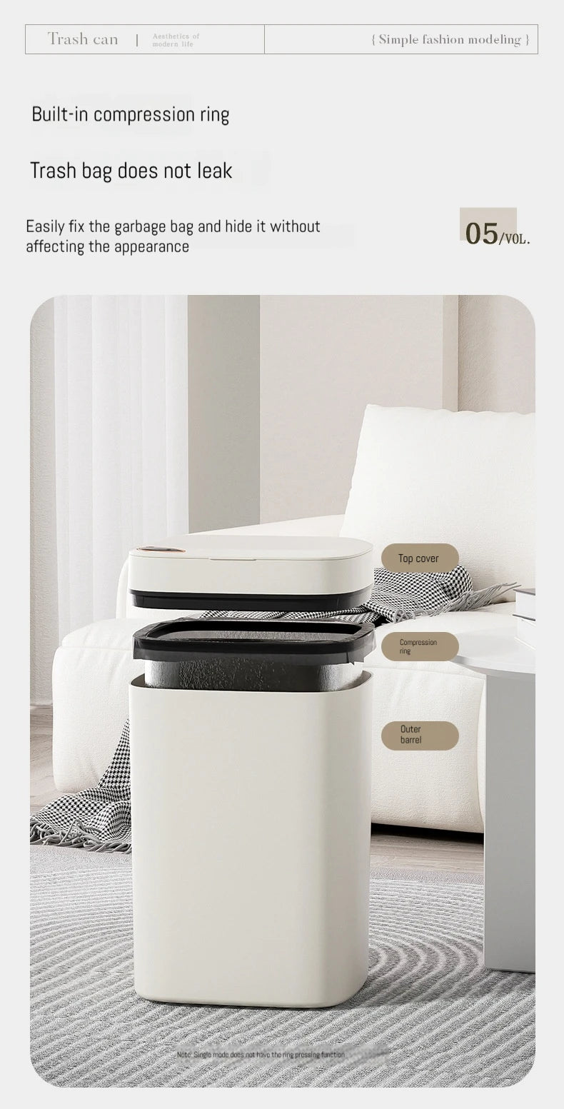 16L Smart Non-Contact Bathroom Trash Can