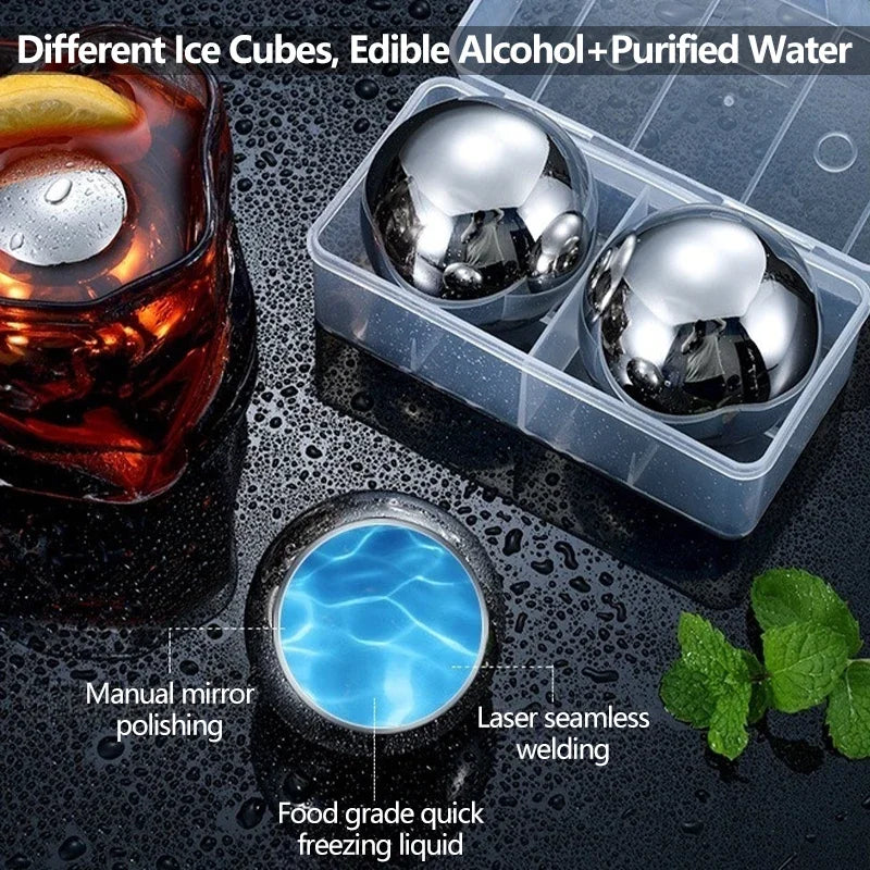 Reusable Stainless Steel Ice Cubes – Set of 2/4/8
