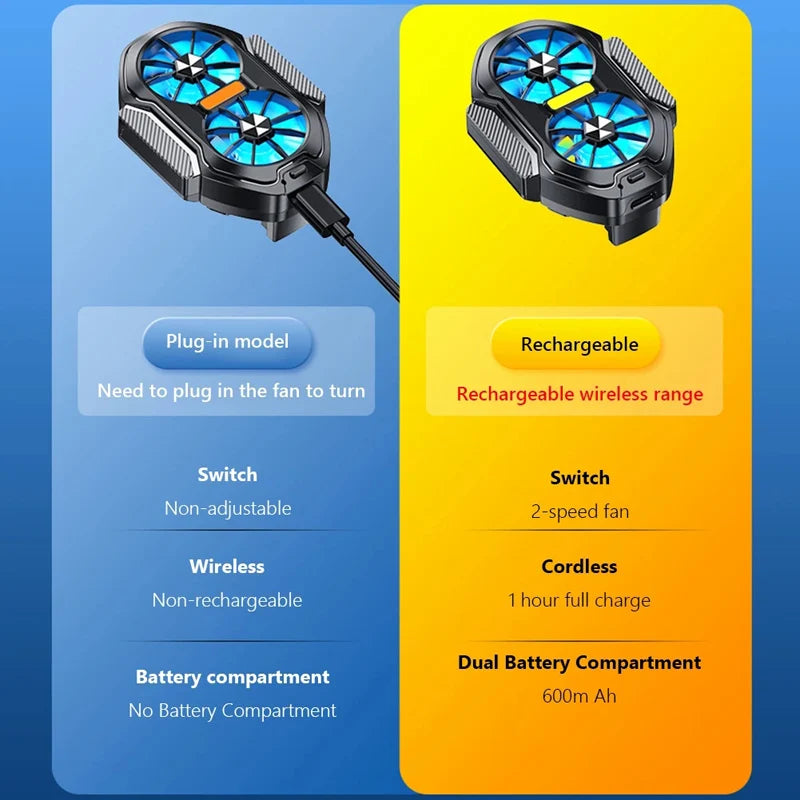 Dual Fan Rechargeable Mobile Phone Cooler