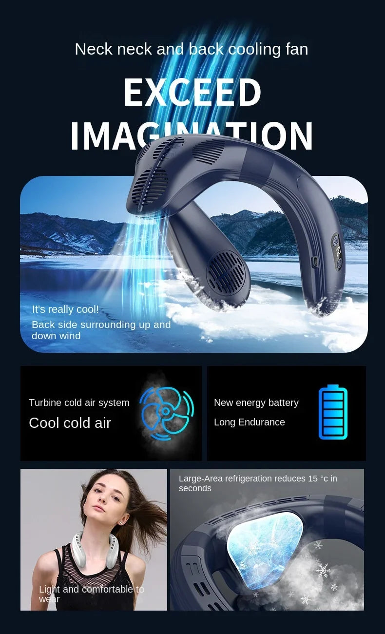 Portable Neck Air Conditioner Bladeless Cooling Fan