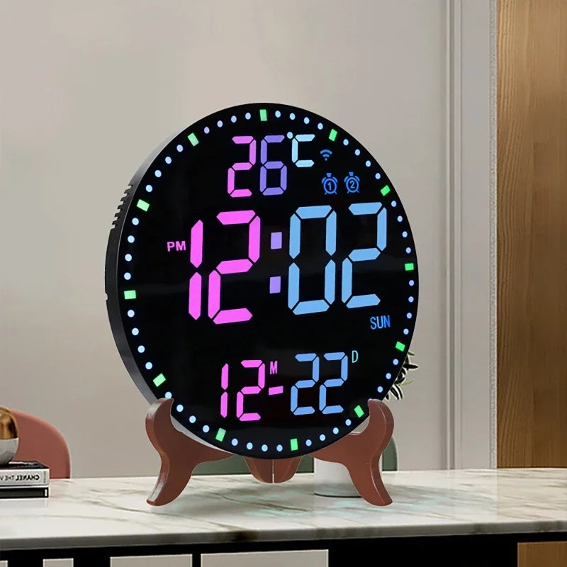 Smart WiFi LED Wall Clock with Alarms