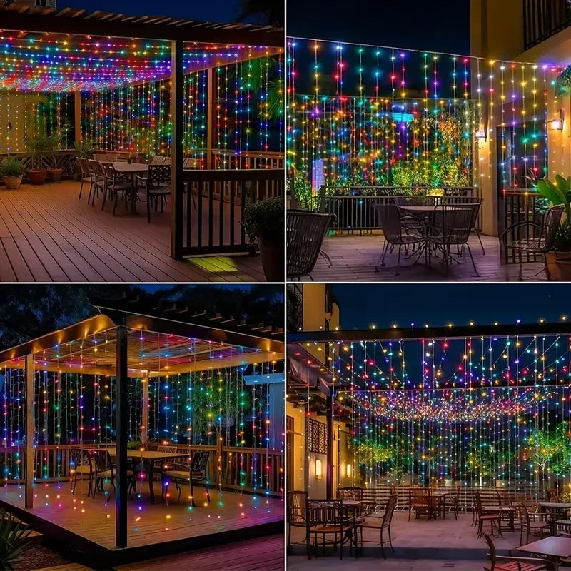 Outdoo Solar Curtain Lights Garden Light Fairy Lights LED Lights
