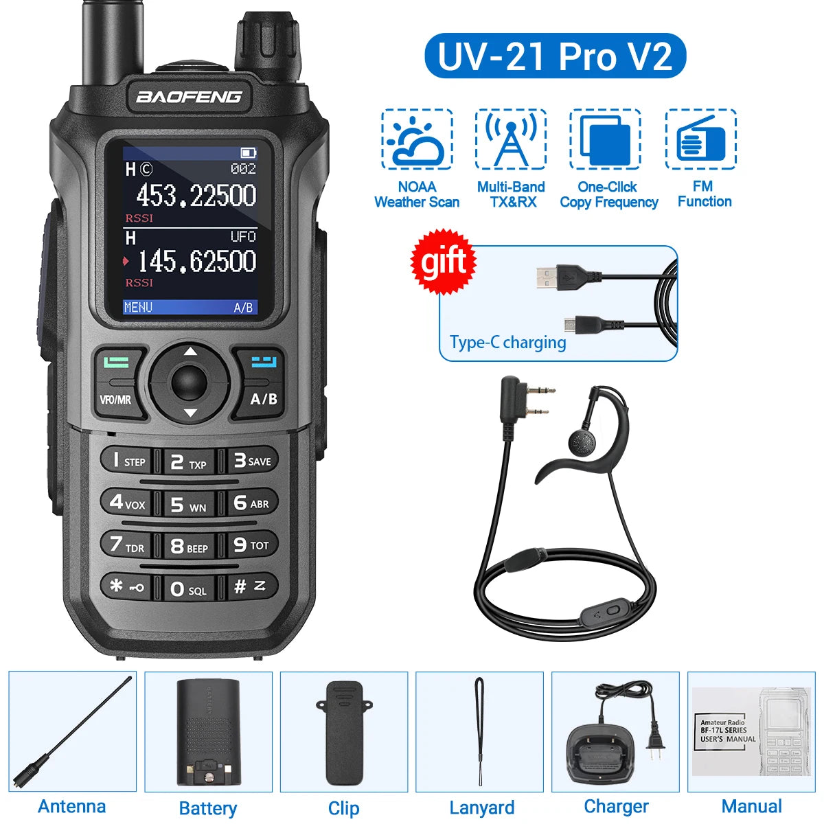 Baofeng UV-21 Pro V2 Waterproof Long-Range Radio